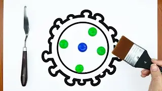 Drawing of Coronavirus｜Double Exposure Acrylic Painting Tutorial Step by Step｜Easy Masking Tape