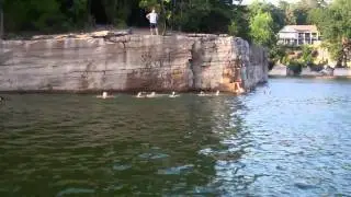 Jumping off the cliffs Greers Ferry Lake w Robert Fason