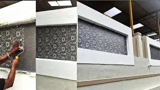 Masjid Compound Wall Decoration Royal Play Flowers Design //Best Wall Texture