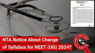 FACT CHECK: Viral Image Shows NTA Notice About Change of Syllabus for NEET (UG) 2024?