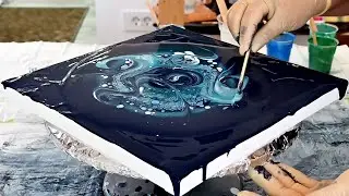 (960) Open Cup / Skewer Swipe / Scoop Dip ~ Acrylic Pour Painting ~ Fluid Abstract art ~ Fiona Art