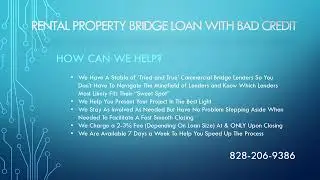 Rental Property Bridge Loans With Bad Credit