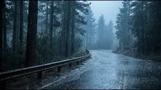 Rain Sounds For Sleeping 99% | Soft Thunder & Rain on a Dark Forest Road