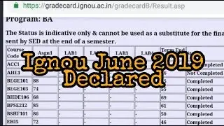 Ignou June term and result 2019 announced