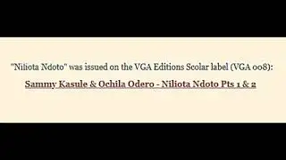 Sammy Kasule & Ochila Odero, 