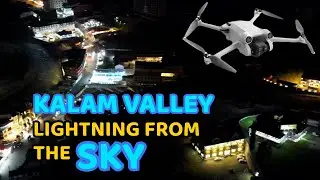 Complete Kalam Valley Bazar Night View from Sky | Shots By DJI Mini 3 Pro | Swat valley Pakistan