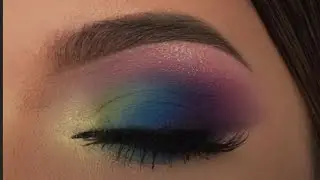 Rainbow Cut Crease Tutorial | Bold & Colorful Eye Makeup Look 💛💚💙💜 #makeup 
