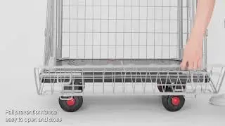 Heavy-Duty Warehouse Cage Trolley &ndash; Dual Handle with Mesh Sides
