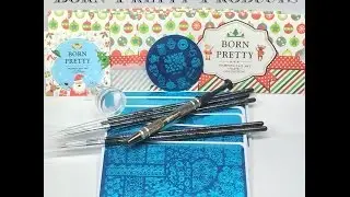 Born Pretty Review.Plates,cotton claw,detail brushes and clear stamper.