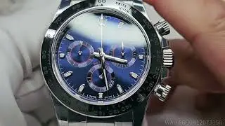 【Best Rep Review】Rolex Daytona White Gold Blue Face Clean Factory Dandong 4130 Movement