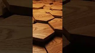 Wooden Hexagonal Tiles Self-Assembly #Shorts #asmr #oddly satisfy