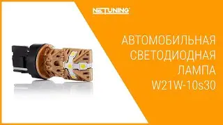 Светодиодная лампа NeTuning W21W-10s30 бесцокольная в стопы, поворотники, задний ход 7440