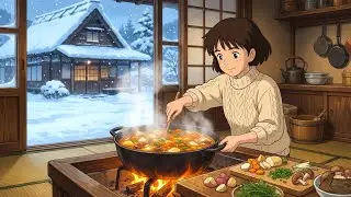 A Quiet Morning Above the Market 🍊 | Cozy Cooking, Soft Light & Slow Living (Ghibli-Inspired ASMR)