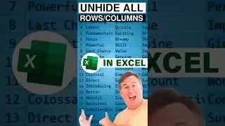 Excel Unhide All Rows and Columns #shorts #excel #excelsolutions #excelhacks - Episode S0005