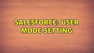 Salesforce: User mode setting
