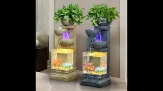 European Style Water Fountain Creative Home Living Room Rockery Atomization Humidification Fish Tank