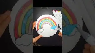 Drawing on foam 😱First time #shorts #rainbowtheme