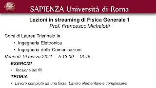 2021 03 19 Esercizi Tensione dei fili Teoria Lavoro di una forza