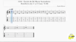 151b Escala de D&oacute; Maior Ascendente, Semibreve da 1&ordf; a 4&ordf; Casa V=80