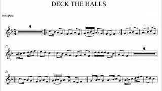 Deck the halls #villancico pista y partitura para trompeta 🎺 