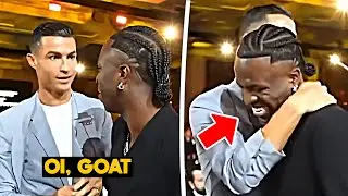 Cristiano Ronaldo meet Vin&iacute; Jr & Neymar in Dubai Globe Soccer Awards 😍❤️