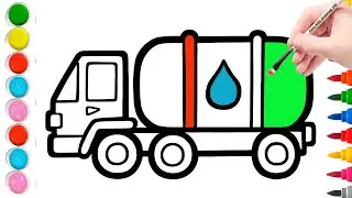How to draw water tanker for kids and toddlers || Drawing and painting for kids ||