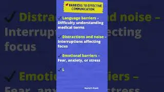 Barriers to Effective Communication| #nurses#rn#nursing#healthcare#cna##nursingschool#nursingstudent