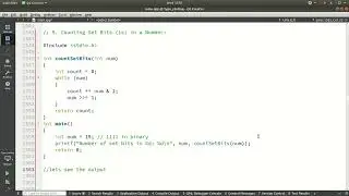 9  Counting Set Bits 1s in a Number: using c