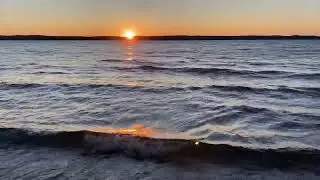 RELAXING WAVES AT SUNSET ON TORCH LAKE IN ALDEN, MICHIGAN⛵SEPTEMBER 2024