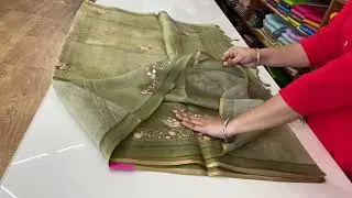 Madavi - The Linen Cotton Saree in  Thread Embroidery