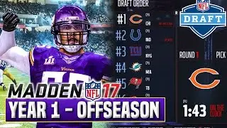 FULL OFFSEASON DRAFT/FREE AGENCY - Madden 17 Vikings Franchise Year 1 | Ep.21