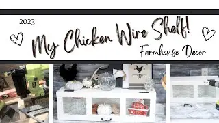 NEW CHICKEN WIRE SHELF! LETS DECORATE IT | Farmhouse Kitchen Decor 2023 // ClutteredCorkBoard