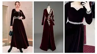Latest new velvet long maxi designs || Elegant Plain Long velvet maxi/ Frock Designs 2022