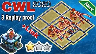 CWL Base Th13 2020 | Th13 Anti 1 Star War Base | Anti 1 Star Cwl War Base With Link |3 Replay Proof