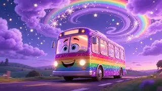 The Rainbow Bus Adventure | Colorful Bus Rhyme for Kids | Nursery Rhymes & Learning Songs