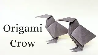 Easy Origami Crow | How To Make a Paper Crow Step by Step Tutorial | Origami in Black #origamibird