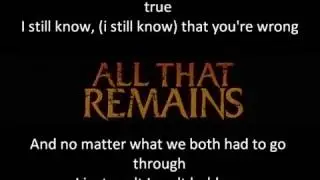ALL THAT REMAINS | HOLD ON (Lyrics)