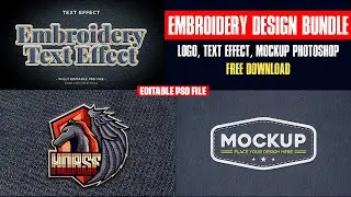 Embroidery mockup photoshop | Embroidery effect photoshop | Embroidery text effect photoshop