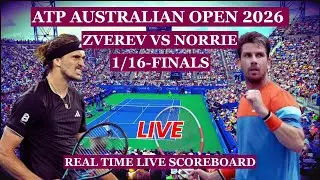 Alexander Zverev vs Cameron Norrie Live Scores | ATP Australian Open 2026 1/16-Finals