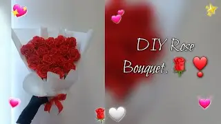 DIY Rose Bouquet🌹| How to Make Rose Bouquet | DIY Ribbon Rose | Cute Gift Idea.