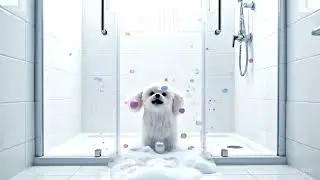 Cute Toy Dog Takes a Colorful Bubble Shower 🐶🛁✨ Adorable & Fun!