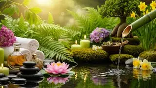 Sleep Music + Bamboo Water Sounds 🌿 Calm Mind Body, Anxiety Relief, Meditation, Spa