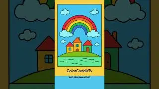 Color the Calm &ndash; Rainbow and Tiny Houses 🌈🏡 #Shorts #calmforkids #coloringforkids #relaxanddraw