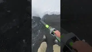 Ego leaf blower for snow.  note: blowback can cause you to get shocked.