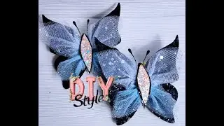 🤲🦋Easy DIY Butterfly Hair Clip Tutorial For Kids! Заколка для волос &laquo;Бабочка&raquo; своими руками!