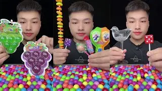 🔥 Ультра-яркая смесь конфет ASMR 🍭✨ Приятные звуки постукивания по леденцам, хрустящего желе и сл...