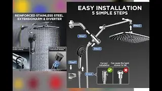 Veken Wide Rain Shower Head with 6 Modes Handheld Water Spray,High Pressure Showerhead Combo