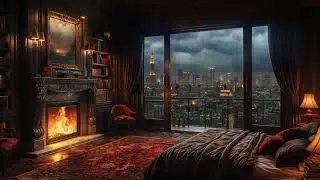 Gentle Rain and Piano ASMR Inside Warm Room Ambience for Study, Calm Sleep, and Night Relaxation 🌧️