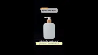 Bamboo Lotion Pump Bottles #CosmeticPackaging #squarebottles #bamboocover