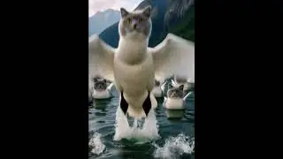 British Shorthair Turns Into a Swan and Flies Away?! Majestic Exit 🐱🦢💫